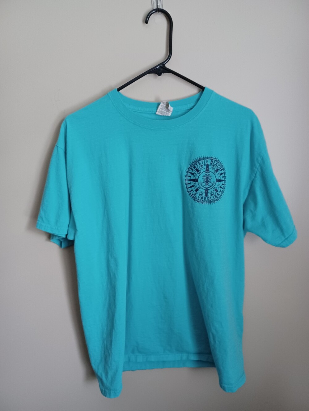 Women's Size L Blue Anchor Compass Myrtle Beach, SC Fruit Of The Loom T-Shirt